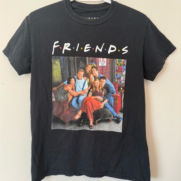 Vintage FRIENDS Black Graphic Tee Ladies Size Small - Picture 1 of 5